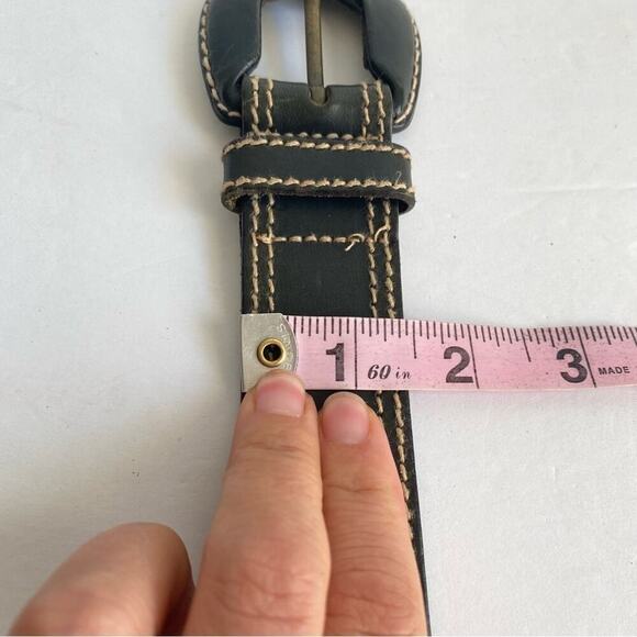 Vintage Black Leather Belt Wide Ranger Style CW Clifford & Willis Womens S / M - Picture 9 of 9